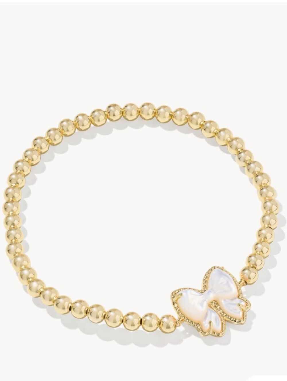 Haley Bow Gold Stretch Bracelet New